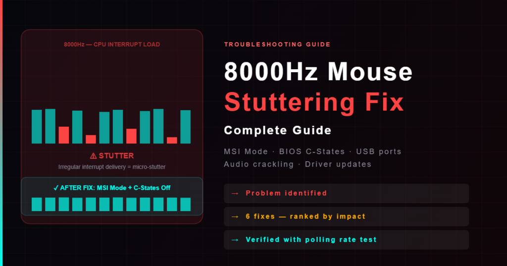 8000Hz polling rate mouse stuttering fix guide — MSI mode BIOS C-States USB interrupt troubleshooting