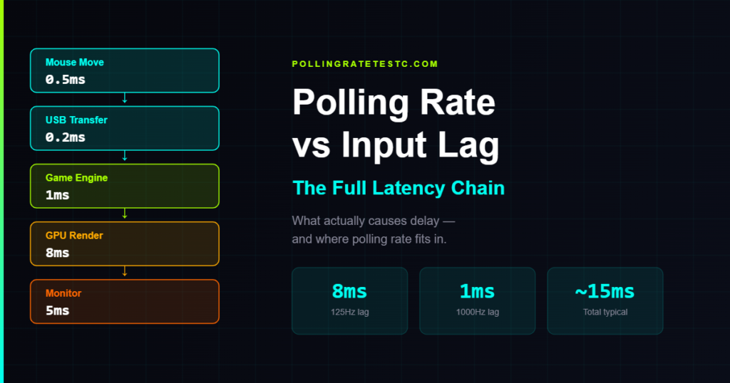 Polling rate vs input lag — the full gaming latency chain from mouse movement to screen